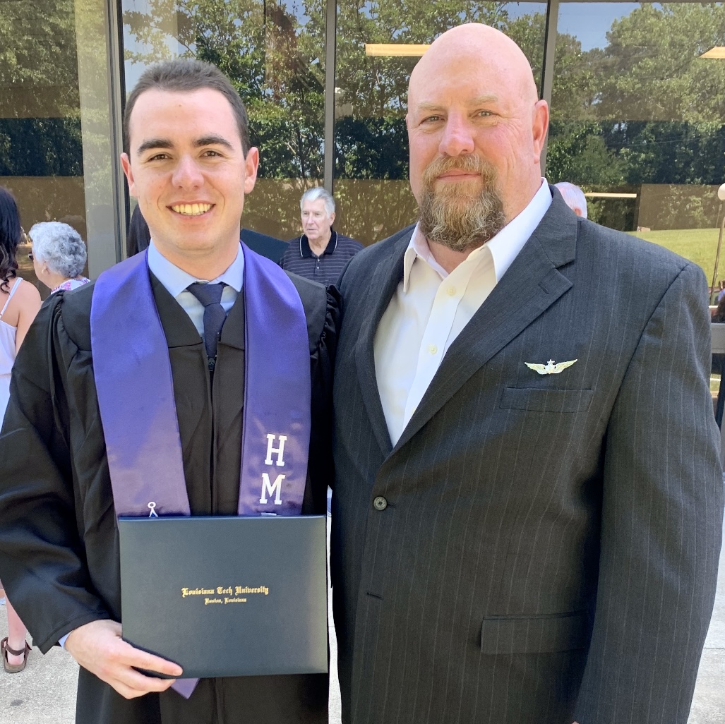 March 18th, 2019 my youngest son Tyler graduated from Louisiana Tech University Professional Aviation Program, he was immediately hired by the Airlines. Today he passed his upgrade training to Captain!!! Very proud of his accomplishments.